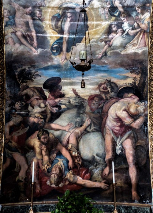 Church of San Marcello, Frangipane family chapel, main altar – The Conversion of St. Paul, Taddeo Zuccari