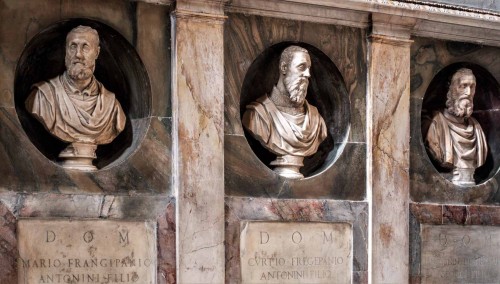 Church of San Marcello, Frangipane family chapel, busts of family representatives