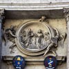 Church of San Marcello, medallion in the lintel of the church depicting St. Philip Benizi Refusing the Tiara, Antonio Raggi