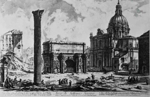 Łuk triumfalny cesarza Septymiusza Sewera, G.B. Piranesi, XVIII w.