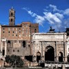 Triumphant arch of Emperor Septimius Severus seen from the Forum Romanum, Capitoline Hill in the background