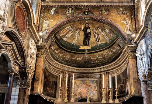 Basilica of San Marco, apse and triumphal arch of the church – mosaics from the IX century