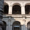 Basilica of San Marco, Renaissance loggia of the church with the coat of arms of the Barbo family and an image of St. Mark