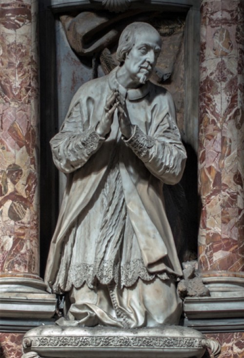 Church of Santissimi Nomi di Gesù e Maria, funerary monument of Giorgio Bolognetti, fragment, Francesco Cavallini