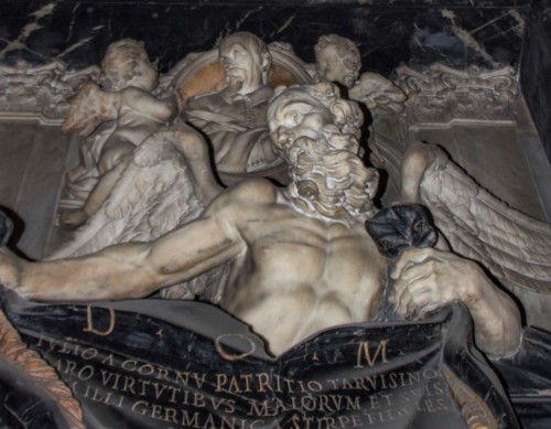 Church of Santissimi Nomi di Gesù e Maria, funerary monument of Giulio del Corno, fragment, Ercole Ferrata