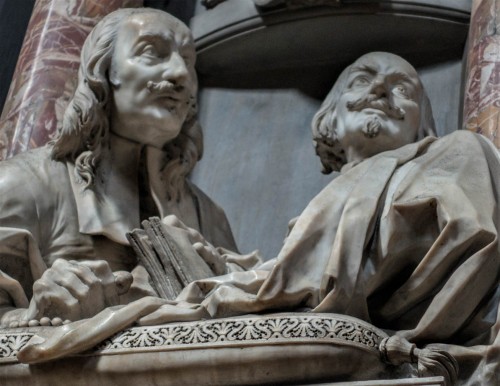 Church of Santissimi nomi di Gesù e Maria, funerary monument of Pietro and Francesco Bolognetti, fragment