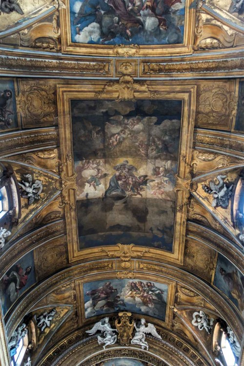 Church of Santissimi Nomi di Gesù e Maria, vault – Coronation of the Virgin Mary, Giacinto Brandi