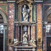 Church of Santissimi Nomi di Gesù e Maria, in the middle statue of Giorgio Bolognetti