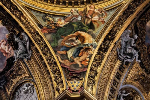 Baciccio, the evangelists in the pendentives of the dome of the Church of Il Gesù