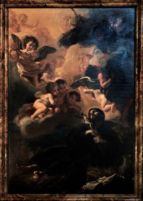 Baciccio, The Death of Francis Xavier, painting in the side chapel of the Church of Sant’Andrea al Quirinale