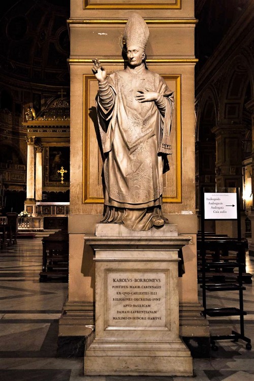 Stefano Maderno, figure of St. Charles Borromeo, Church of San Lorenzo in Damaso