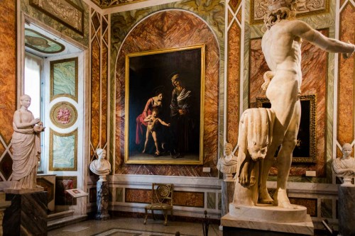 Room of Silenus with Caravaggio’s paintings, Galleria Borghese