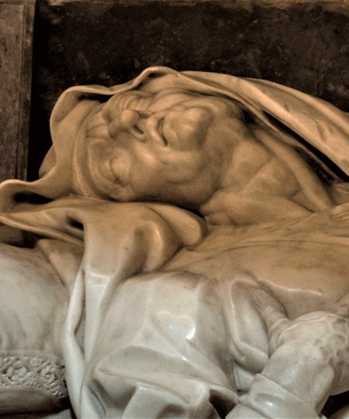 Giovanni Battista Maini, Dying  St. Anne, fragment, Church of Sant’Andrea delle Fratte