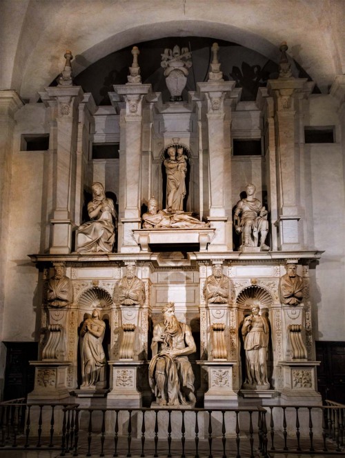 Michelangelo, funerary monument of Pope Julius II (statue of Moses and the lying figure of the pope), Church of San Pietro in  Vincoli