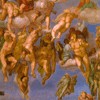 Michelangelo, Sistine Chapel, main altar, The Last Judgement, fragment, pic. Wikipedia