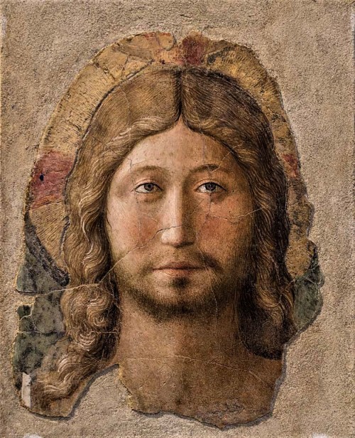 Fra Angelico, Głowa Chrystusa, połowa XV w., fresk, Museo Nazionale - Palazzo Venezia