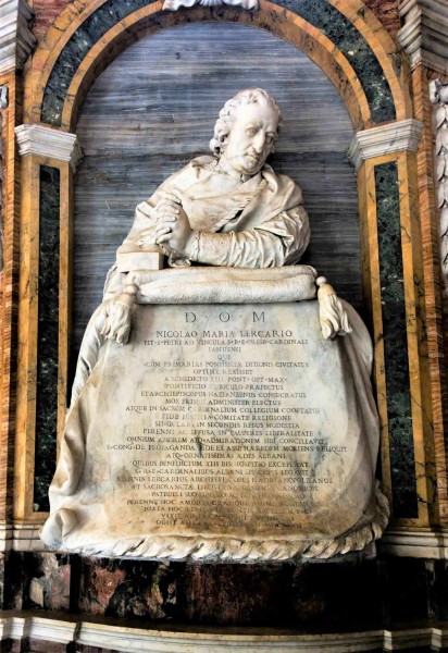 Chapel of SS. Rufina and Secunda, tombstone monument of Niccolò Maria Lercari, Tommaso Righi, mid XVIII century