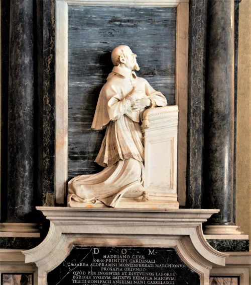 San Giovanni Baptistery, Chapel of SS. Venantius and Domnius, tombstone of Cardinal Adriano Ceva, design – Carlo Rainaldi, execution – Giuliano Finelli