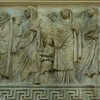 Altar of Peace, Museo dell’Ara Pacis, frieze on the southern wall, in the middle the representation of Marcus Agrippa and Julia (or Livia – the wife of  Augustus)