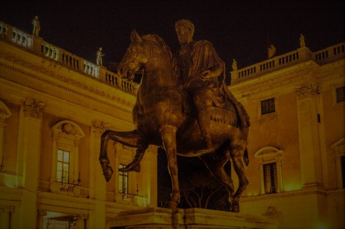 Posąg konny cesarza Marka Aureliusza, kopia, plac kapitoliński