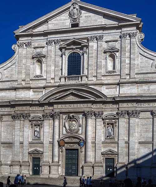 Façade of the Church of Il Gesù according to the design of Giacomo della Porta