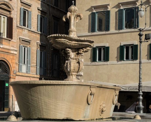 Giacomo della Porta, one of the fountains in Piazza Farnese