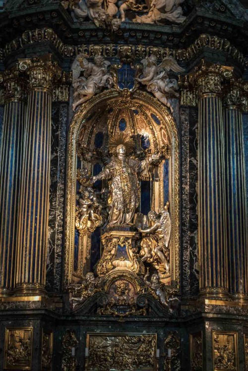 Il Gesù, posąg św. Ignacego po odsłonięciu malowidła(Cappella Sant'Ignazio)