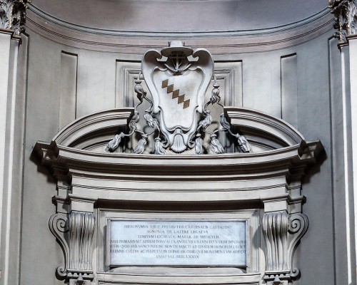 Church of Santa Maria dei Miracoli, inscription commemorating Cardinal Girolamo Gastaldi