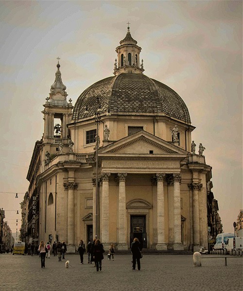 Santa Maria dei Miracoli, Piazza del Popolo