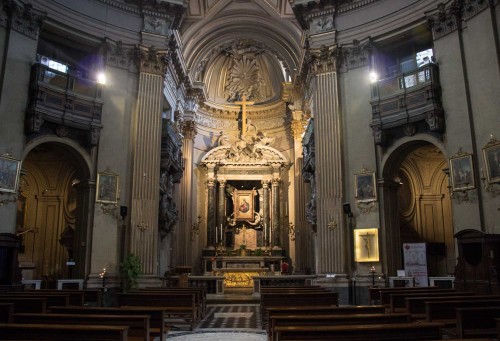 Church of Santa Maria dei Miracoli, view of the interior and presbytery