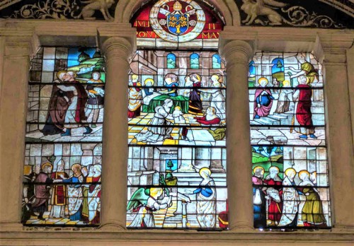 Basilica of Santa Maria del Popolo, church apse, stained-glass windows from the beginning of the XVI century