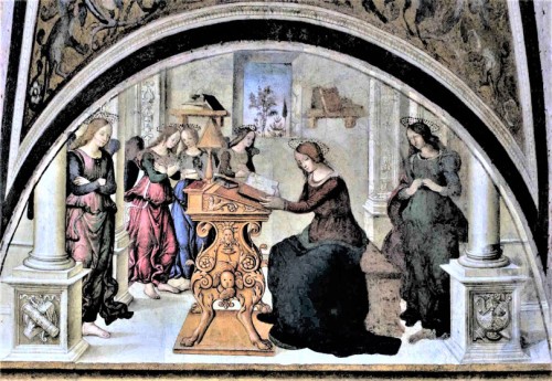 Basilica of Santa Maria del Popolo, Basso della Rovere Chapel, one of the lunettes, workshop of Pinturicchio