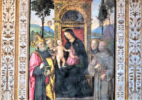 Kościół Santa Maria del Popolo, kaplica Basso della Rovere, Madonna z Dzieciątkiem, fragment, Pinturicchio