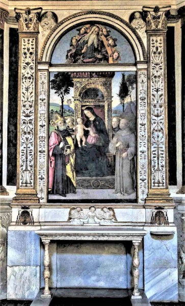 Basilica of Santa Maria del Popolo, Basso della Rovere Chapel, Madonna with Child, Pinturicchio