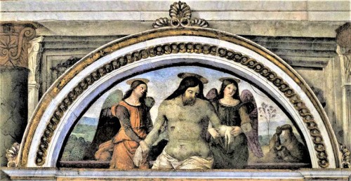 Church of Santa Maria del Popolo, Basso della Rovere Chapel, Pieta, Pietà, workshop of Pinturicchio