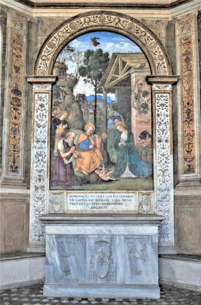 Kościół Santa Maria del Popolo, kaplica della Rovere, Adoracja Dzieciątka Jezus, Pinturicchio