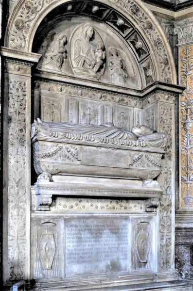 Basilica of Santa Maria del Popolo, Della Rovere Chapel, tombstones of Domenico and Cristoforo della Rovere, Andrea Bregno