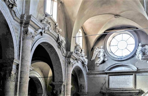 Basilica of Santa Maria del Popolo, plaque commemorating the work of Pope Alexander VII