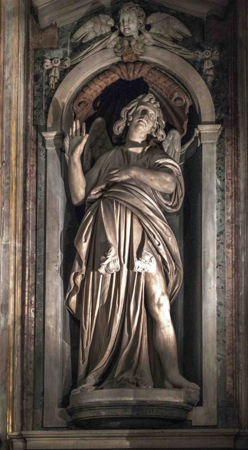 Santa Maria di Loreto, angel in the church apse, Stefano Maderno