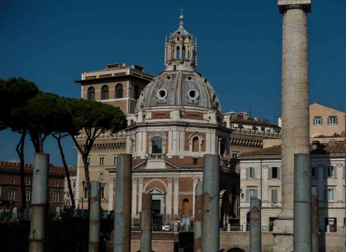 Church of Santa Maria di Loreto seen from the Forum of Trajan