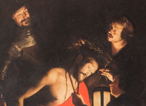 Santa Maria in Aquiro, kaplica Piety, Nałożenie korony cierniowej, fragment,Gerrit van Honthorst