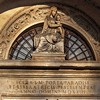 Church of Santa Maria Portae Paradisi, inscription and sculpture at the church enterance