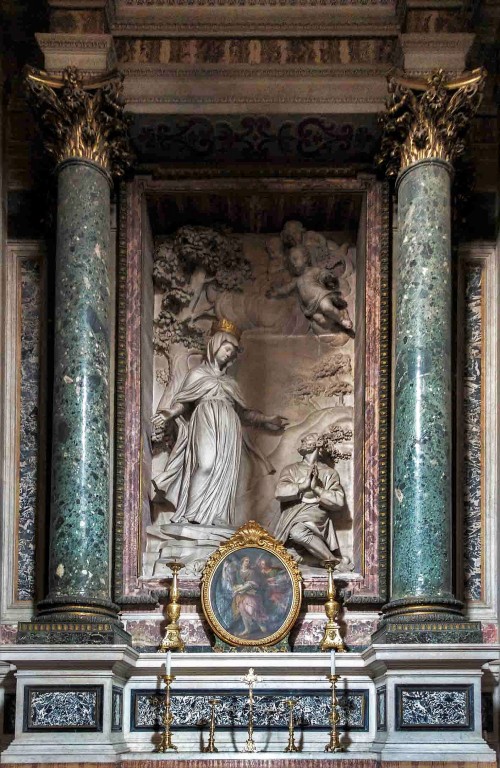 Church of San Nicola da Tolentino, Gavotti Chapel, main altar Apparition of the Blessed Virgin to the Blessed Antonio Botta, Cosimo Fancelli