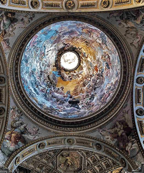 Church of San Nicola da Tolentino, pendentives and dome