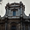 Façade of the Church of San Nicola da Tolentino, inscription commemorating the foundation of Prince Camillo Pamphilj and family coats of arms