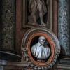 Church of San Nicola da Tolentino, figure of St. John the Baptist with funerary bust of Carlo Gavotti, Antonio Raggi