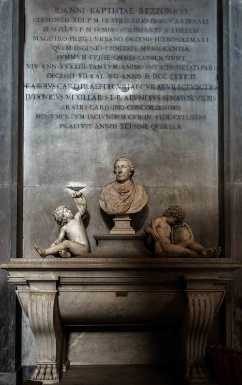 Basilica of San Nicola in Carcere, funerary monument of Cardinal Giovanni Battista Rezzonico, Christopher Hewston, XVII century