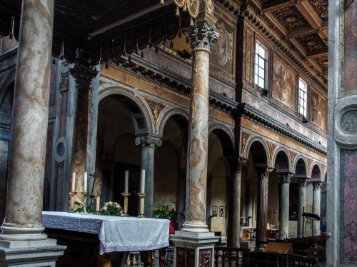 Basilica of San Nicola in Carcere, view of the side nave