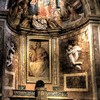 Church of San Pietro in Montorio,chapel with the fresco La Madonna della Lettera, Pomarancio, at the top The Coronation of Our Lady in Heaven, Baldassare Peruzzi