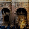 View of the left nave with Renaissance paintings at the base of the arcades, Church of San Pietro in Montorio